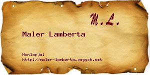 Maler Lamberta névjegykártya